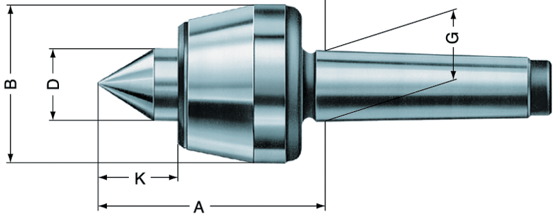 3MT Revolving Tailstock Standard - Live Center - A1 Tooling