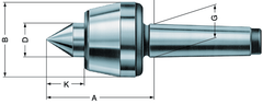 3MT Revolving Tailstock Standard - Live Center - A1 Tooling