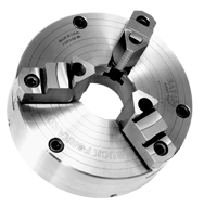 Ajust-Tru+ Universal Chuck - 8" Plain Mount; 3-Jaw; Solid Jaw - A1 Tooling