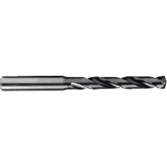 15/32″ Dia. × 7.1 mm Shank × 71 mm Flute Length × 118 mm OAL, 5xD, TiAlN, 2xD Flute, Coolant Thru, H6 Solid Carbide Drill - Exact Industrial Supply