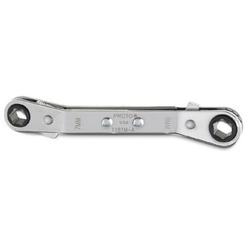 ‎Proto Offset Double Box Reversible Ratcheting Wrench 7 × 8 mm - 6 Point - A1 Tooling