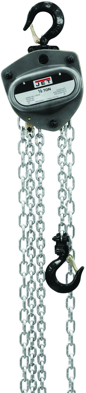 L-100-50WO-30, 1/2 Ton Hand Chain Hoist with 30' Lift & Overload Protection - A1 Tooling