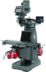 JTM-4VS Mill With 3-Axis Newall DP700 DRO (Knee) With X, Y and Z-Axis Powerfeeds and Power Draw Bar - A1 Tooling