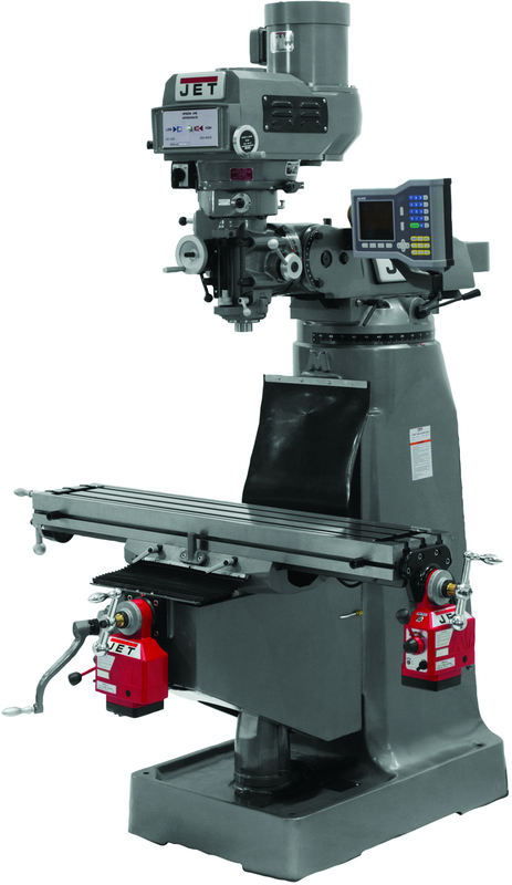 JTM-4VS Mill With 3-Axis ACU-RITE VUE DRO (Knee) With X and Y-Axis Powerfeeds - A1 Tooling