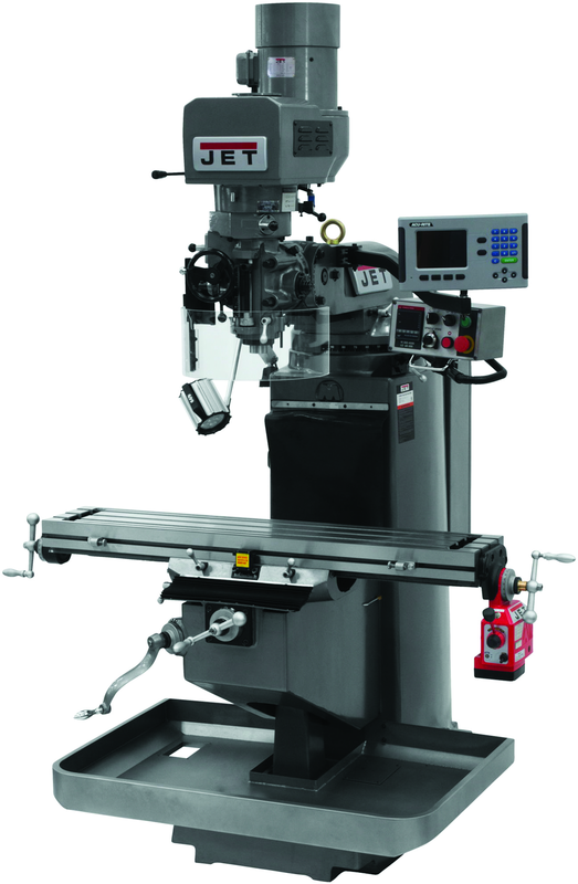 JTM-949EVS Mill With 3-Axis Acu-Rite 200S DRO (Knee) With X-Axis Powerfeed - A1 Tooling