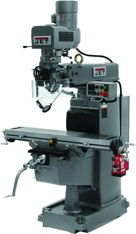 JTM-1050EVS2/230 Mill With 3-Axis Acu-Rite 300S DRO (Knee) With X, Y and Z-Axis Powerfeeds and Air Powered Draw Bar - A1 Tooling