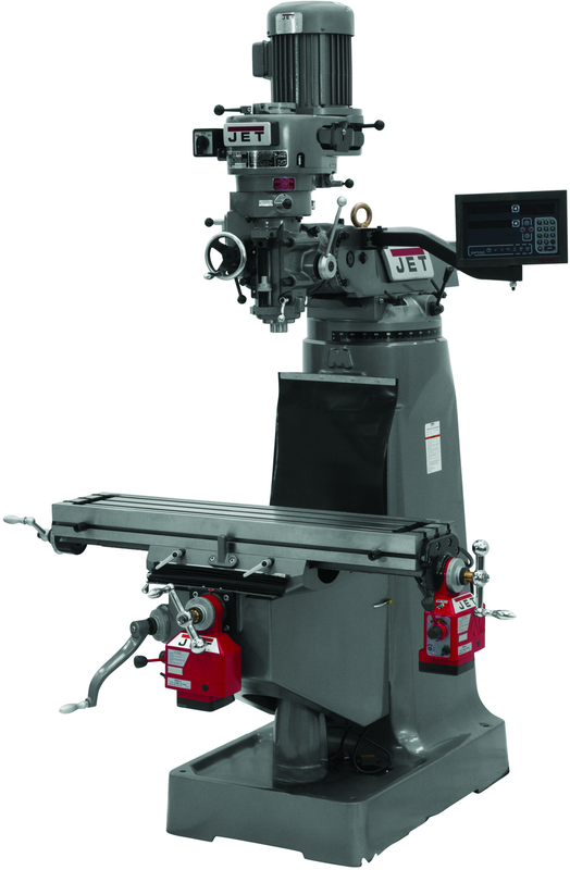 JTM-1 Mill With 3-Axis Newall DP700 DRO (Quill) With X and Y-Axis Powerfeeds - A1 Tooling