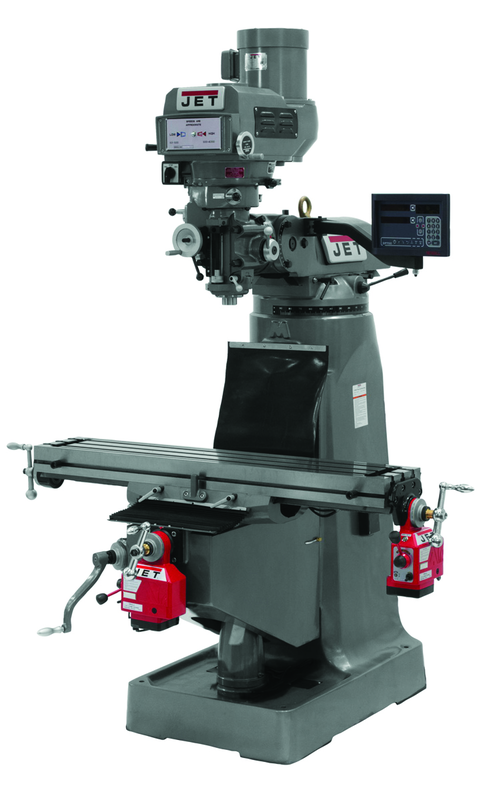 JTM-4VS-1 Mill With Newall DP700 DRO With X and Y-Axis Powerfeeds and 6" Riser Block - A1 Tooling