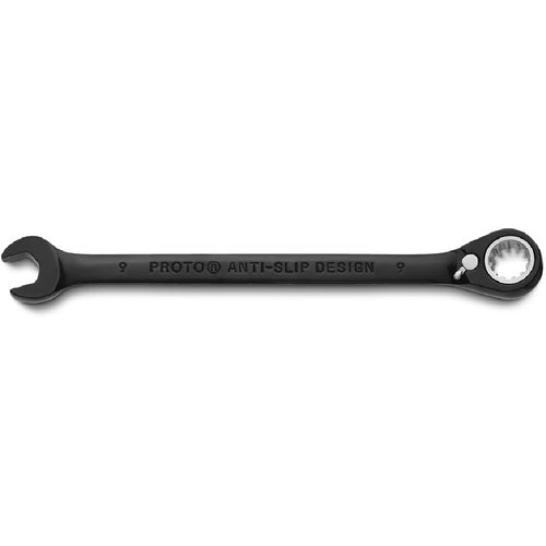 Proto Black Chrome Combination Reversible Ratcheting Wrench 9 mm - Spline - A1 Tooling