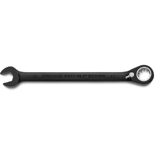 Proto Black Chrome Combination Reversible Ratcheting Wrench 11 mm - Spline - A1 Tooling