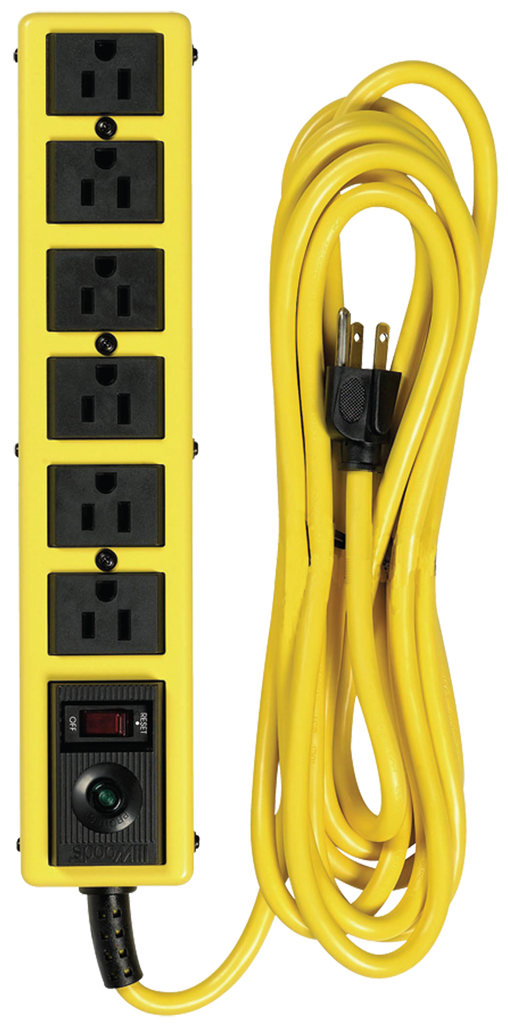 6 Outlet - Black/Yellow - Surge Protector/Circuit Breaker - A1 Tooling