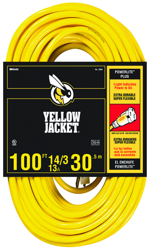 Extension Cord - 100' Heavy Duty 1-Outlet (Powerlite) - A1 Tooling