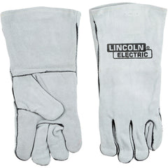 Welding Gloves - Grey Leather Commercial - Exact Industrial Supply