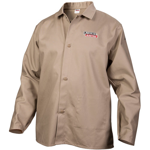 Jacket L - Flame Retardant Cloth Khaki - Exact Industrial Supply