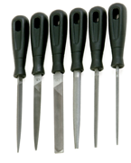 6 Pc. 4" Smooth Engineering File Set - Plastic Handles - A1 Tooling