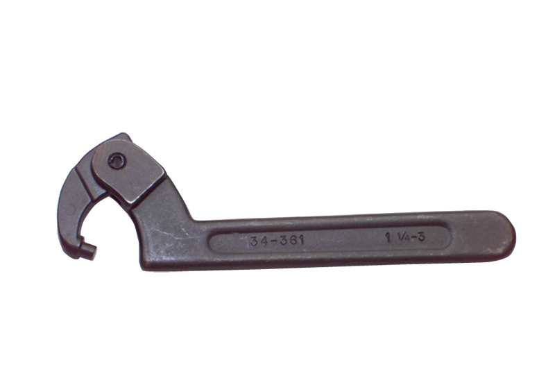 1-1/4 to 3'' Dia. Capacity - 7-1/2'' OAL - Adjustable Pin Spanner Wrench - A1 Tooling