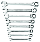 8 Piece - Revesible Combination Ratcheting Wrench Set SAE - A1 Tooling