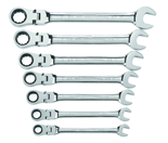 7 Piece - Flex-Head Combination Ratcheting Wrench Set SAE - A1 Tooling