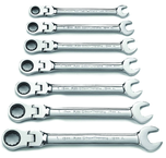 7 Piece - Flex-Head Metric Combination Ratcheting Wrench Set - A1 Tooling