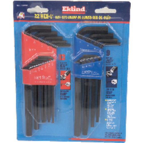 22 Pieces-0.050″-3/8″ & 1.5-10 mm Long Arm Style - Hex Key Set - A1 Tooling