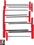 11 Piece - 5/64 - 3/8" T-Handle Style - Ball End Hex Key Set with Cushion Grip - A1 Tooling