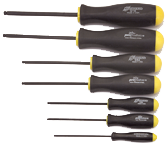 7 Piece - 5/64 - 3/16" Screwdriver Style - Ball End Hex Driver Set with Ergo Handles - A1 Tooling