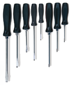 8 Piece - Screwdriver Set - Includes: #1 x 3; 2 x 4; 3 x 6 Phillips; 4"; 6"; 8" Slotted; 3"; 6" Electrician's Round - A1 Tooling