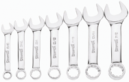 Snap-On/Williams Combination Wrench Set -- 7 Pieces; Chrome 12-Point; Set Includes: 3/8; 7/16; 1/2; 9/16; 5/8; 11/16; 3/4" - A1 Tooling