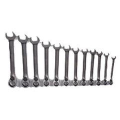 Snap-On/Williams Reverse Ratcheting Wrench Set -- 12 Pieces; 12PT Chrome Plated; Includes Sizes: 8; 9; 10; 11; 12; 13; 14; 15; 16; 17; 18; 19mm; 5° Swing - A1 Tooling