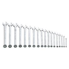 Snap-On/Williams Metric Combination Wrench Set -- 18 Pieces; 12PT Satin Chrome; Includes Sizes: 7; 8; 9; 10; 11; 12; 13; 14; 15; 16; 17; 18; 19; 20; 21; 22; 23; 24mm - A1 Tooling