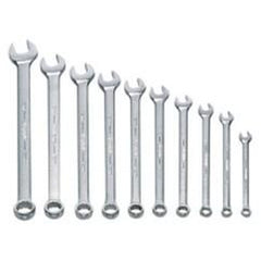 Snap-On/Williams Metric Combination Wrench Set -- 10 Pieces; 12PT Satin Chrome; Includes Sizes: 7; 8; 9; 10; 11; 12; 13; 15; 17mm - A1 Tooling