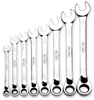 Snap-On/Williams Reverse Ratcheting Wrench Set -- 8 Pieces; 12PT Chrome Plated; Includes Sizes: 5/16; 3/8; 7/16; 1/2; 9/16; 5/8; 11/16; 3/4"; 5° Swing - A1 Tooling