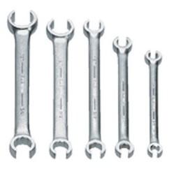 Snap-On/Williams Flare Nut Wrench Set -- 5 Pieces; 6PT Satin Chrome; Includes Sizes: 3/8 x 7/16; 1/2 x 9/16; 5/8 x 11/16; 3/4 x 1; 7/8 x 1-1/8" - A1 Tooling