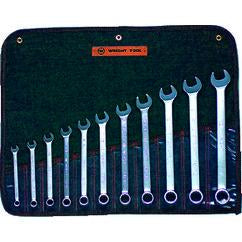 Wright Tool Fractional Combination Wrench Set -- 11 Pieces; 12PT Chrome Plated; Includes Sizes: 3/8; 7/16; 1/2; 9/16; 5/8; 11/16; 3/4; 13/16; 7/8; 15/16; 1"; Grip Feature - A1 Tooling
