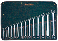 Wright Tool Fractional Combination Wrench Set -- 14 Pieces; 12PT Chrome Plated; Includes Sizes: 3/8; 7/16; 1/2; 9/16; 5/8; 11/16; 3/4; 13/16; 7/8; 15/16; 1; 1-1/16; 1-1/8; 1-1/4"; Grip Feature - A1 Tooling