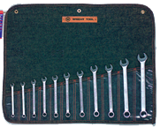 Wright Tool Metric Combination Wrench Set -- 11 Pieces; 12PT Chrome Plated; Includes Sizes: 7; 8; 9; 10; 11; 12; 13; 14; 15; 17; 19mm - A1 Tooling