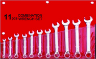 11 Piece - 12 Point - 6; 8; 9; 10; 11; 12; 13; 15; 17; 18; 19mm - Metric Combination Wrench Set - A1 Tooling