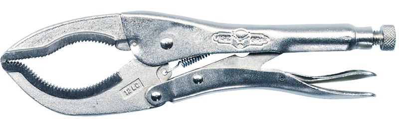 Large Jaw Locking Pliers -- #12LC Plain Grip 0 to 3-1/8'' Capacity 12'' Long - A1 Tooling