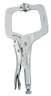 C-Clamp with Swivel Pads -- #18SP Plain Grip 0-8'' Capacity 18'' Long - A1 Tooling