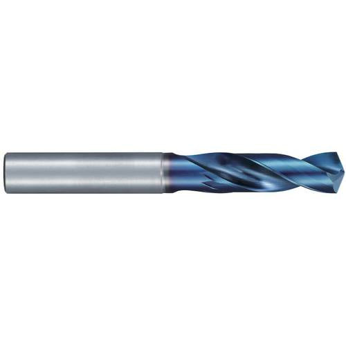 1/2″ Dia. × 14 mm Shank × 52 mm Flute Length × 102 mm OAL, Stub, 135°, Aqua Revo D, 2 Flute, External, Solid Carbide Drill - Exact Industrial Supply