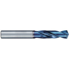 15/32″ Dia. × 12 mm Shank × 50 mm Flute Length × 102 mm OAL, Stub, 135°, Aqua Revo D, 2 Flute, External, Solid Carbide Drill - Exact Industrial Supply