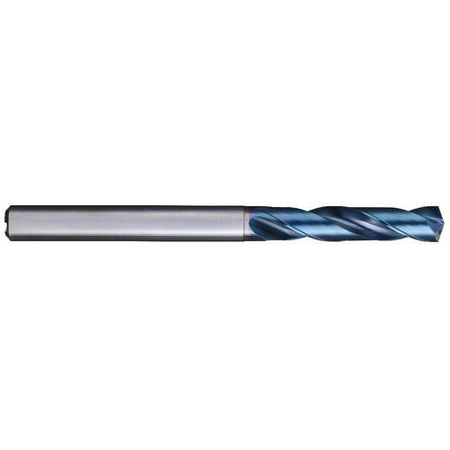 7.4 mm Dia. × 8 mm Shank × 41 mm Flute Length × 79 mm OAL, 3XD, 140°, Aqua Revo D, 2 Flute, Internal, Solid Carbide Drill - Exact Industrial Supply