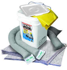 #L90435 Bucket Spill Kit--5 Gallon Bucket Contains: Socks / Perf. Pads / Disposable Bag - Absorbents - A1 Tooling