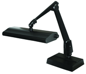 Broad Area Coverage LED Task Light  Dimmable  31" Floatng Arm  Desk Base - A1 Tooling