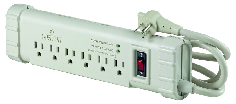 15 Amp; 120 Volt; 6 Plug Office Grade Surge Strip - Beige - A1 Tooling