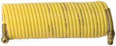 #N38-25A - 3/8 MPT x 25 Feet - Yellow Nylon - 1-Swivel x 1- Rigid Fitting(s) - Recoil Air Hose - A1 Tooling