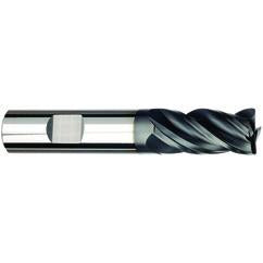 3/8 Dia. x 3 Overall Length 4-Flute Square End Solid Carbide SE End Mill-Weldon Shank-Center Cut-AlCrN-X - A1 Tooling