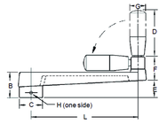 Broached Foldable Crank Handle - 1/2'' Hole Diameter; 2'' Handle Length; 3.94'' Width - A1 Tooling