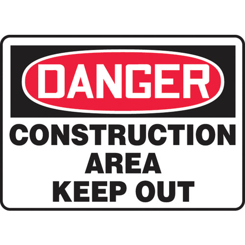 Sign, Danger Construction Area Keep Out, 7″ × 10″, Aluminum - A1 Tooling