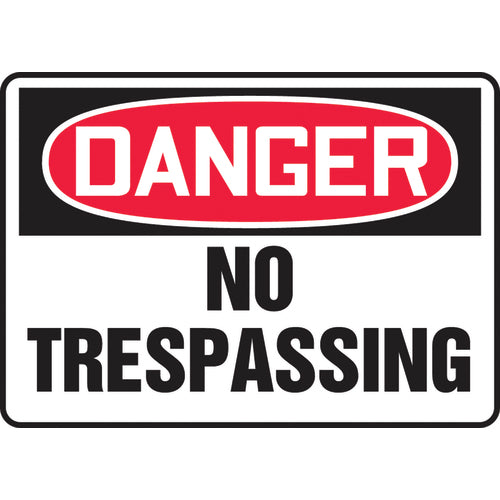 Sign, Danger No Trespassing, 7″ × 10″, Vinyl - A1 Tooling